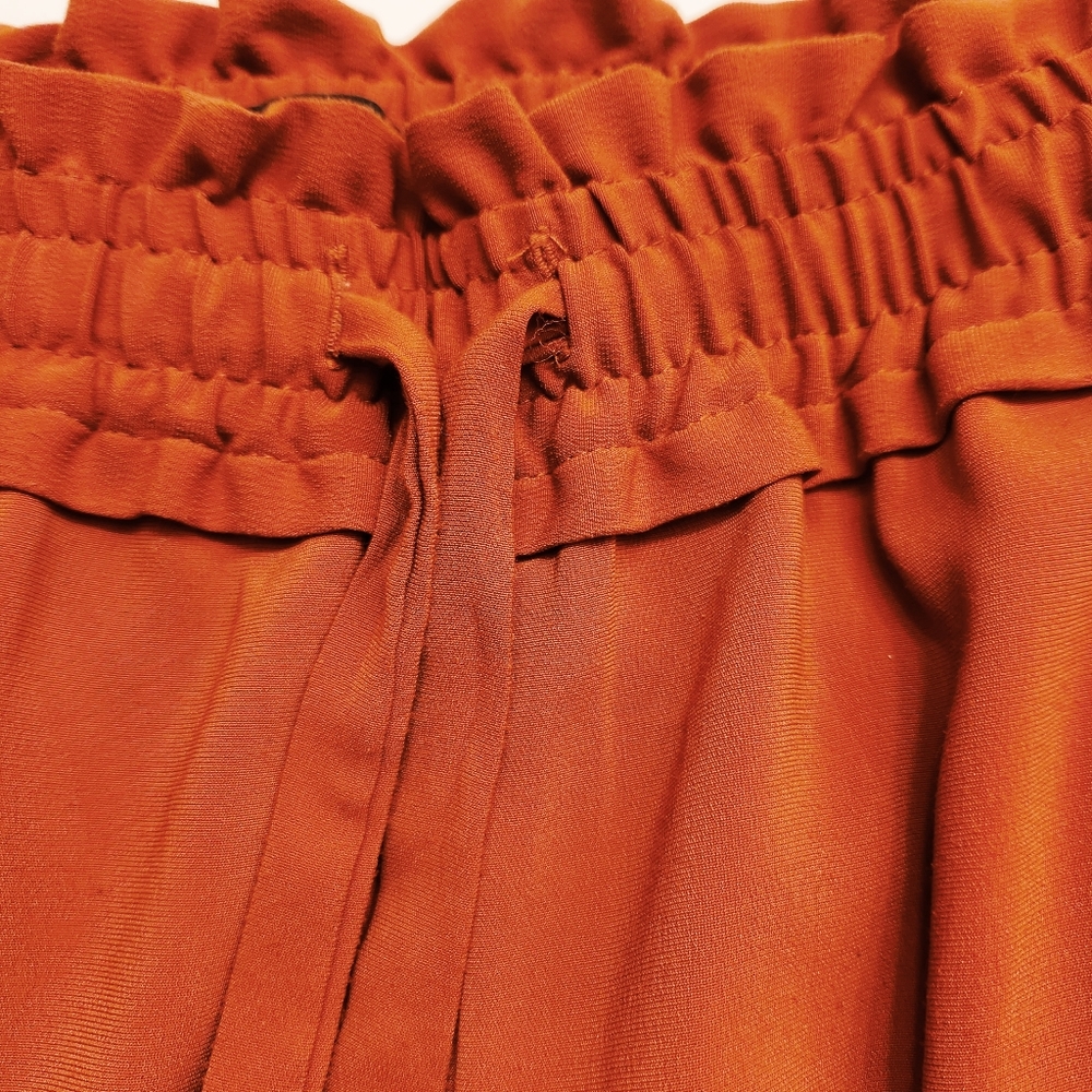 Zara TRF Collection Rust Orange Paperbag Waist Pull On Pants Size XS - Picture 6 of 9
